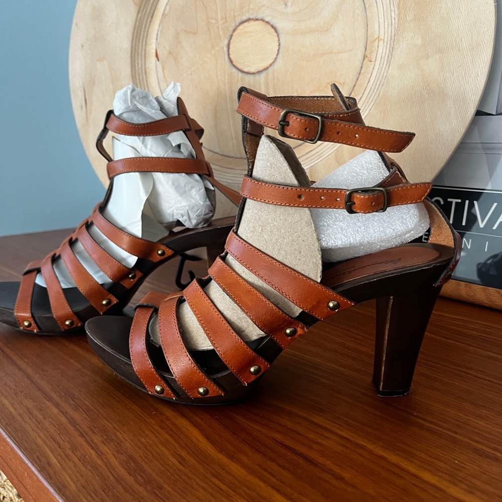 Brown Strappy Heeled Sandals